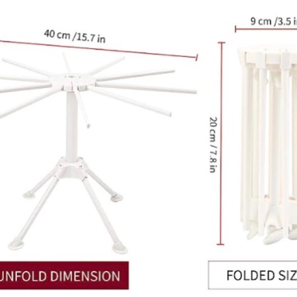 Ourokhome collapsible Pasta Drying rack in white - Picture 2 of 10